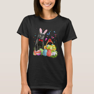 Frohe Ostern mit Niedlichem Bunny Black Cat Eggs B T-Shirt