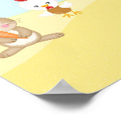 Frohe Ostern mit Niedlichen Landtieren Poster (Ecke)
