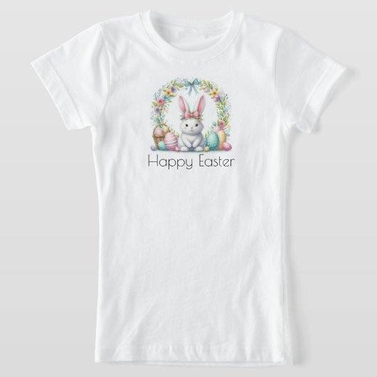 Frohe Ostern mit Osterhase und Blume T-Shirt (Ablage )