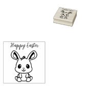 Frohe Ostern mit Osterhasen und Text Gummistempel (Stempel)