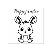 Frohe Ostern mit Osterhasen und Text Gummistempel (Prägung)