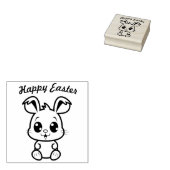 Frohe Ostern mit Osterhasen und Text Gummistempel (Stempel)