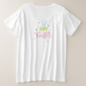 Frohe Ostern mit Schmetterlingen Große Größe T-Shirt (Design Rückseite)