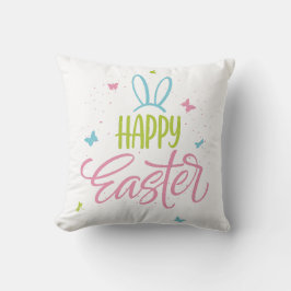 Frohe Ostern mit Schmetterlingen Kissen