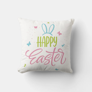 Frohe Ostern mit Schmetterlingen Kissen