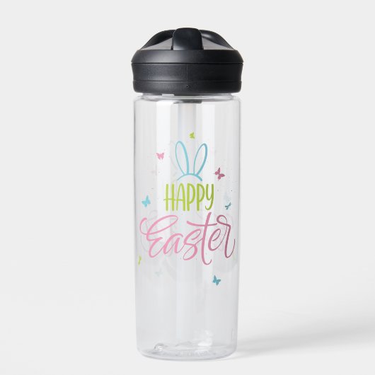 Frohe Ostern mit Schmetterlingen Trinkflasche (Vorderseite)