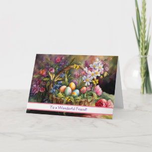 Frohe Ostern mit schönem Osterkorb Karte
