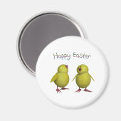 Frohe Ostern mit zwei Niedlichen Chicks Magnet (Vorderseite/Rückseite)