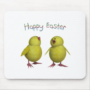 Frohe Ostern mit zwei Niedlichen Chicks Mousepad
