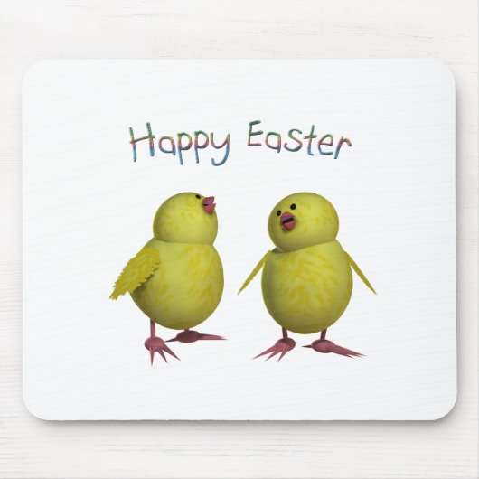 Frohe Ostern mit zwei Niedlichen Chicks Mousepad (Vorne)