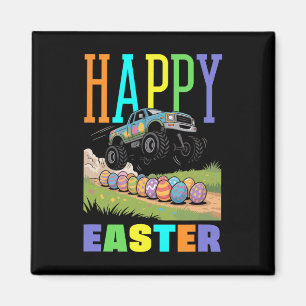 Frohe Ostern Monster Truck Cool Bagger Jungen Kind Magnet
