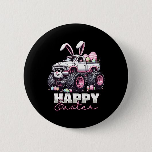 Frohe Ostern Monster Truck Osterhase Monster Tr Button (Vorderseite)
