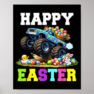 Frohe Ostern Monstertruck lustige Ostereier Junge Poster