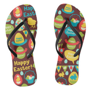 Frohe Ostern - Muster Hase und Eier Ostern Badesandalen