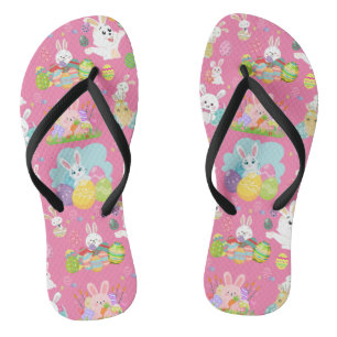 Frohe Ostern - Muster Lustiger Hase und Eier Badesandalen