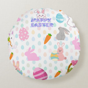 Frohe Ostern Muster Rundes Kissen