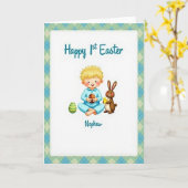 Frohe Ostern Neffe erste Karte (Gelbe Blume)
