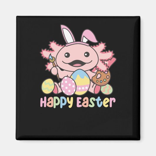 Frohe Ostern Niedlich Axolotl Ostern mit Ostereier Magnet (Vorne)