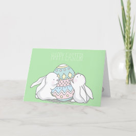 Frohe Ostern! Niedlich Baby Bunnies - Green Feiertagskarte