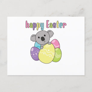 Frohe Ostern Niedlich Koala zu Ostern mit Ostereie Postkarte