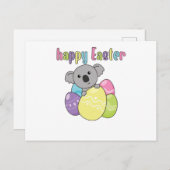 Frohe Ostern Niedlich Koala zu Ostern mit Ostereie Postkarte (Vorne/Hinten)