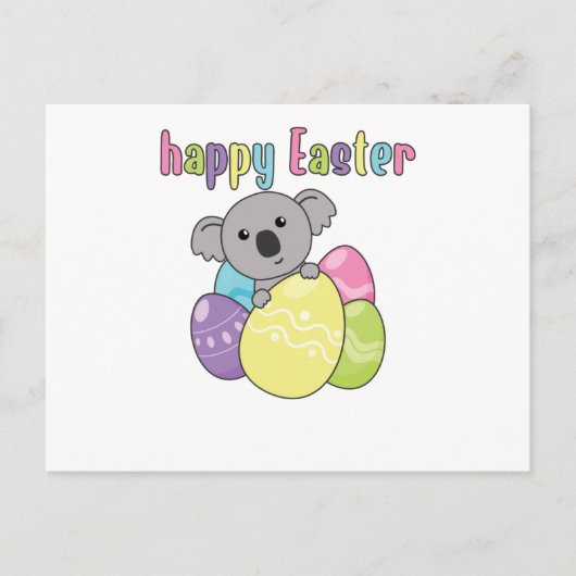 Frohe Ostern Niedlich Koala zu Ostern mit Ostereie Postkarte (Vorderseite)
