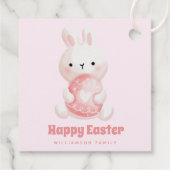 Frohe Ostern! Niedlich Osterhase mit Ostereier Geschenkanhänger (Rückseite)