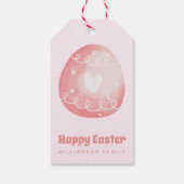 Frohe Ostern! Niedlich Osterrosa Ostereier Geschenkanhänger (Rückseite)