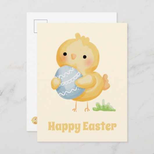 Frohe Ostern! Niedliche Farbe Postkarte (Vorne/Hinten)