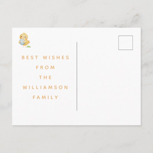 Frohe Ostern! Niedliche Farbe Postkarte (Rückseite)