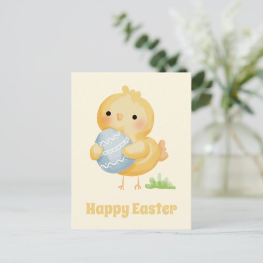 Frohe Ostern! Niedliche Farbe Postkarte (Stehend Vorderseite)