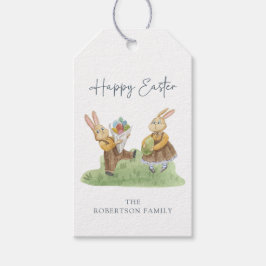 Frohe Ostern, Niedliche Kaninchen, Aquareller Oste Geschenkanhänger