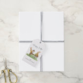 Frohe Ostern, Niedliche Kaninchen, Aquareller Oste Geschenkanhänger (Mit Garn)