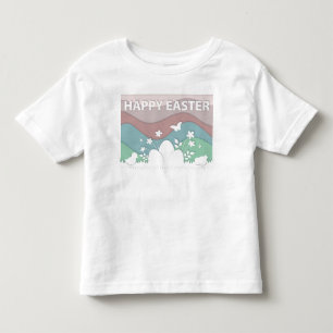 Frohe Ostern, niedliche Küken, Ostereier auf Gras Kleinkind T-shirt