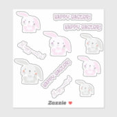 Frohe Ostern! Niedliche Osterbrunnens Kinder Aufkleber (Blatt)