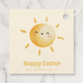 Frohe Ostern! Niedliche Wasserfarbensonne Geschenkanhänger (Rückseite)