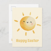 Frohe Ostern! Niedliche Wasserfarbensonne Postkarte (Vorne/Hinten)