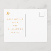 Frohe Ostern! Niedliche Wasserfarbensonne Postkarte (Rückseite)