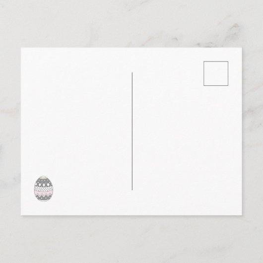 Frohe Ostern! Niedlicher Hase in Top Hat - Gelb Postkarte (Rückseite)