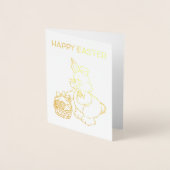 Frohe Ostern oder Ihr Text Niedlich Osterhase Folienkarte (Vorderseite)