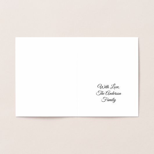 Frohe Ostern oder Ihr Text Niedlich Osterhase Folienkarte (Innenseite)