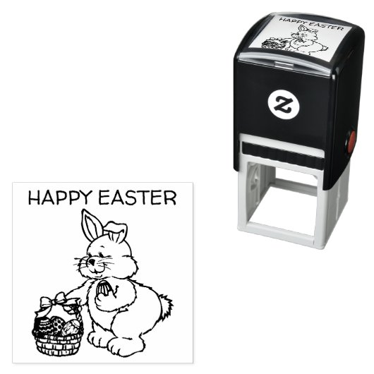 Frohe Ostern oder Ihr Text Niedlich Osterhase Permastempel (Beispiel)