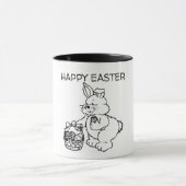 Frohe Ostern oder Ihr Text Niedlich Osterhase Tasse (Zentrum)