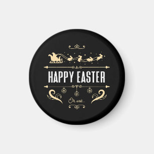 Frohe Ostern. Oh, warte... - Santa und Hase-Schlit Magnet