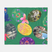 Frohe Ostern, Ostereier mit 3 Fotos Fleecedecke (Vorderseite (Horizontal))