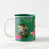 Frohe Ostern, Ostereier mit 3 Fotos Zweifarbige Tasse (Links)