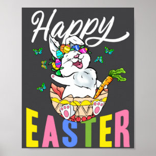 Frohe Ostern Ostereier Süßer Osterhase Poster