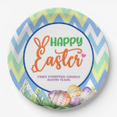 Frohe Ostern, Ostereiersuche und Potluck Pappteller (Vorderseite)
