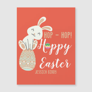 Frohe Ostern, Osterhase einfach süße Familie Magnetkarte