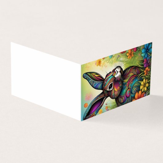 Frohe Ostern - Osterhase in Blumen (Vorderseite)